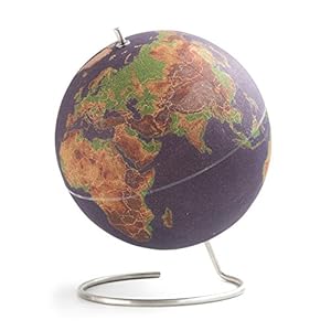 SUCK UK-Large Coloured Desktop Cork Globe | Push PINS Included | Educational World MAP | Travel Accessories | Adventure & Memories Display, Multicolour
