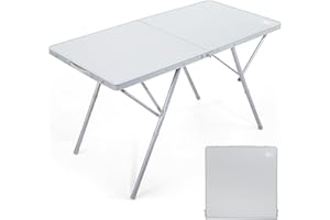 EVER ADVANCED Tavolo da camping pieghevole 120x60cm Tavolo pieghevole XL per 4-6 persone Tavolo pieghevole fino a 60kg con borsa da trasporto Struttura stabile per camping picnic giardino balcone