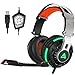Produktbild [Neue professionelles Supsoo G800 Gaming Headset],USB Rundumklang Over-Ear Gaming Kopfhörer für PC mit Mic, Schwingung und LED-Licht(schwarz)
