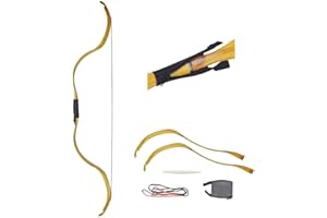 SHARROW Tiro con l'arco Tradizionale Arco Ricurvo 20lbs Arco in legno Longbow Fatto a Mano con 3 Frecce per il Gioco di Pratica di Caccia per Principianti per Adulti