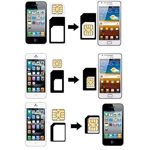 Simkarten Adapter Set + Simkarten Nadel in schwarz für Nanosim, Mikrosim und Standard Sim. Für iPhone 6,6S,5,4, 4S, 3G, 3GS, HTC, Samsung Galaxy S7,S6,S5,S4, Sony. Simkarten Adapter Set für Nanosim, Mikrosim und Standard Sim. Nanosim Adapter für iPhone6, 5 Nano simkarten, Mikrosim Adapter, Nanosim to Mikrosim Adapter, Mikrosim zu Standard Sim Adapter - 2