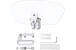 Anbte Parabrezza Moto Deflettore-Trasparente Deflettore Vento Regolabile Parabrezza per Moto Cupolino Spoiler Universale per Moto/Bici da Corsa con Clip