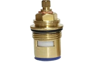 TML BSP - Cartucho de grifo de baño de 3/4 pulgadas x 50 mm x 20 dientes (se suministra con tornillos de latón macizo) (abierto en sentido antihorario (azul)