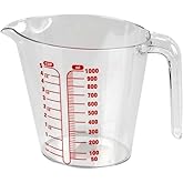 Dereceli &Ouml;l&ccedil;&uuml; Kabı 1000 ml Hacminde 10 Aralıklı Sert Plastik &Ouml;l&ccedil;&uuml; Kabı 1L (1, 1000 ml)