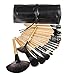 LyDia® Professional 24pcs Natural Wooden handle Black/brown Make Up Brush Set with Case