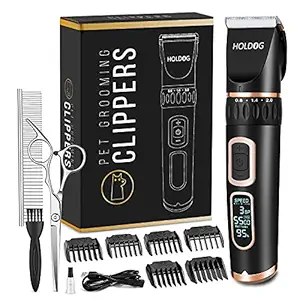 Dog Clippers 3-Speed Low Noise High Power Rechargeable Cordless Pet Grooming Tools for Small & Large Pets with Thick & Heavy Coats