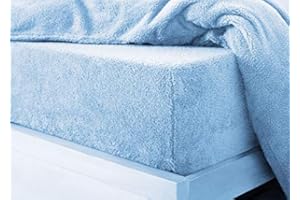HOMES-LINEN Teddy Fitted Sheet Extra Deep 30cm Deep Fitted Bed Sheet Soft Cosy Warm Teddy Bed Sheet (Blue, Single)
