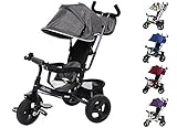 Clamaro 'Buttler GT' schwarz/Grau - 4in1 Kinderwagen Dreirad...
