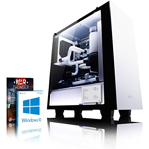 VIBOX Hardline GL780T-1 Gaming PC - 4,5GHz Intel i7 Quad Core CPU, GTX 1080 Ti, leistungsfähig, Wassergekühlter Desktop Gamer Computer mit Spielgutschein, Windows 10, Weiß Innenbeleuchtung, lebenslange Garantie* (4,2GHz (4,5GHz Turbo) Superschneller Intel i7 7700K Kabylake Quad 4-Core Prozessor CPU, Nvidia GeForce GTX 1080 Ti 11GB Grafikkarte, 16GB Crucial Ballistix 2400MHz RAM, 240GB SSD, 2TB Festplatte, Gewohnheit Wasserkühlung, 600W 85+ Netzteil, NZXT Gehäuse, Z270 Mainboard)