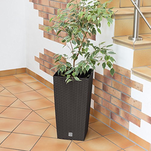 Rattan Blumentopf 26,6l Übertopf Innen Außen mit Innenkasten wetterfest - 6