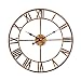 Produktbild Babimax Eisen 3D Wanduhr Handgemachte Vintage Wanduhr 47CM Ø - kein nerviges Ticken Dekoration für Wohnzimmer Esszimmer Küche Halle Gold
