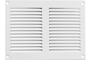 ABOUT VENT 200x150mm Griglia di Ventilazione in Acciaio Bianco con Zanzariera - Griglie di Aerazione in Metallo