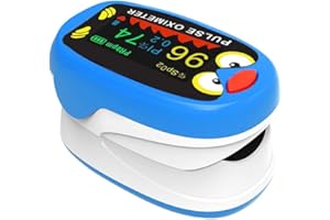 BEBAPOW Paediatric Oximeter, Fingertip Pulse Oximeter for Kids & Children, Blood Oxygen Saturation, Pulse Rate Monitoring, USB-C Charging