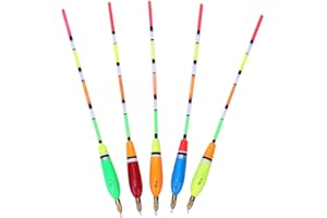 KEENSO Kit galleggianti da Pesca, 5 Pezzi in Legno di balsa Leggero a più Colori Galleggianti da Pesca sensibili Alta visibilità Kit Bobber da Pesca Indicatore morso da Pesca Attrezzatura da Pesca