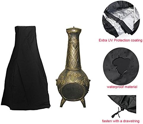 Excerando Chiminea Cover - Premium Outdoor Heater Cover with Durable Waterproof 190T Polyster Material, Patio Heater Covers UV Protective Chimney Fire Pit Cover