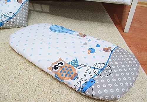 LHE Baby pram moses basket patterned fitted sheet size 80x38 100% cotton (1117-Grey animals)