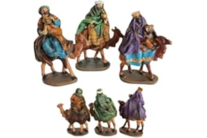 BEST&FREE Figuras Reyes Magos Belen como Figuras Belen Navidad 14 cm. 3 Reyes Magos con Camellos para Belenes De Navidad. Completa Tu Portal De Belen con Las Tres Figuritas De Los Reyes Magos. (Marrón)
