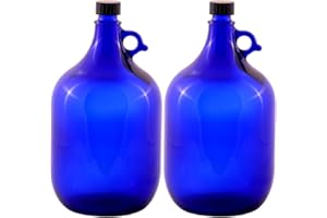 Albert's Premium Selection 5 Liter Henkelflasche/Glasballon, blau, inkl. schwarzem Deckel (2)