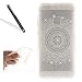 Produktbild Diamant Case für Huawei P8 Lite 2017,Glitzer Hülle für Huawei P8 Lite 2017,Leeook Kreative Boble Schön Bling Weiß Mandala Blume Muster Entwurf Ultra Dünn Schlank Durchsichtig Transparent Clear Sparkles Strass Diamond Silikon TPU Handy Hülle Schutzhülle Scratch-Resistant Bumper Soft Rückseite Case Cover Skin Shell Gel Tasche für Huawei P8 Lite 2017 + 1 x Schwarz Eingabestift-White Mandala Flower