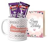 Tied Ribbons Rakhi Gift for Sister, Rakhi Gift to Sister Printed Coffee Mug with Dairy Milk Chocolates and Greeting Card