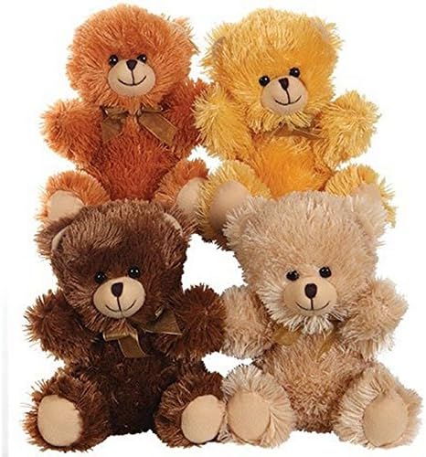 LCE Essentials Xmas Bazaar Cute Adorable Teddy Bear for Kids Boys Girls Nap Time School with Bow Tie, 6" H, Brown
