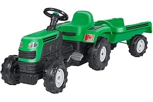 DOLU Trattore A Pedali C/RIMORCHIO Verde 144X52X45