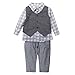 Eleery 3PCS Gentleman Newborn Baby Kids Waistcoat&Pants&Shirt Outfit Clothes Set Suit For Boys (12-18 Month, Gray)