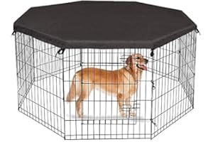 XITVVYG 8 Panel Playpen Cover Dog Playpen Cover Puppy Playpen Top Covers Fits 24 Inch 8 Panels Regular Octagon Metal Exercise Pet Play Pen for Dogs,Puppies,Rabbits（Not Include Cage)