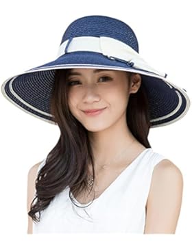 TININNA Elegante Pieghevole all'aperto Cappello di paglia estate Protezione del sole Cappello della spiaggia di...