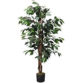 Nettenevime Yapay Ağa&ccedil; Benjamin 2 G&ouml;vdeli &Ccedil;alılı 120x70cm Siyah Plastik Saksılı