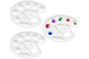 LIERFIS 3 Pezzi Tavolozza Pittura, Tavolozza Plastica Tavolozza per Dipingere per la Pittura d'arte, Artigianato, Olio, Tavolozza Per Bambini e Adulti,Bianco