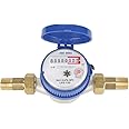 DEWIN Water Flow Meter - Water Meter Flow Meter 1/2 inch Cold Water Meter with Fittings for Garden Home Usage 15mm