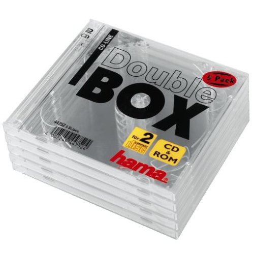 Hama CD-Doppel-Leerhülle Standard, 5er-Pack, transparent