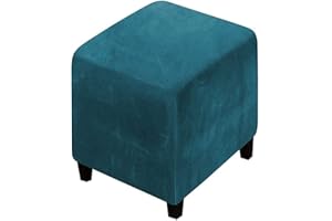 ELYSYSRL Copri Pouf Quadrato/Rettangolare Elasticizzato, Spandex Copertura Dell'Ottomano 50x50/80x80/40 x 40/90x90 Cover Moderna Copri Poggiapiedi Poltrona per Soggiorno, Morbido Lavabile Fodere per Sgabello (