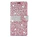 Produktbild Für Samsung Galaxy Note 8 Hülle Leder Tasche [Glitzer] Klapphülle 360 Grad Schutz Ledercase, Coollee Luxus Mädchen Bling Strass Kristall Diamant Handytasche PU Leder Silikon TPU Lederhülle Ultra Dünn Wallet Halterungen Etui mit Kartenfach Stand Magnetic Stoßfest Bumper Flip Skin, Rosa