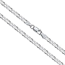 Real 925 Sterling Silver Mens 5mm Figaro Solid Chain Necklace 925 Italy 7-30 - Foto 6