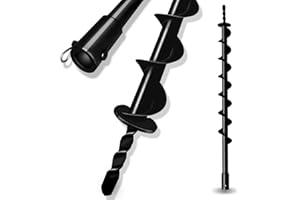 LONGRUN coclea terrestre punta di foratura, 50mm x 800mm coclea da giardino per piantare alberi, 20 mm interno Albero di collegamento bit di coclea