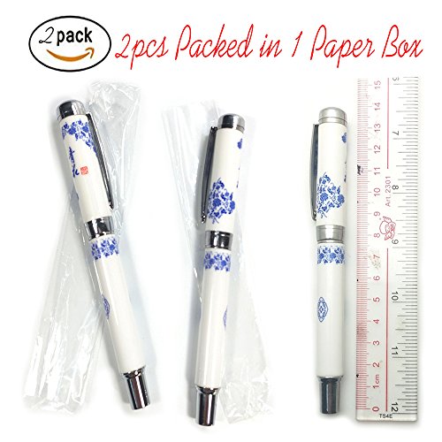 Oficina firma de tinta negro Gel Pen con bolígrafo de tinta azul porcelana cerámica pluma Paquete