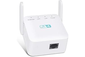 WLAN Verstärker 300Mbit/s WLAN Repeater mit Repeater/AP/Router Modus, WiFi Verstärker WiFi Repeater mit 1 Ethernet Port & 2 Antennen, WiFi Extender, A-KURUI-XR