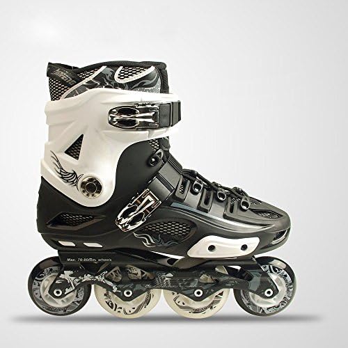 XIE Adult Roller Skates Adult Single-Row Skates for Men and Women Roller Skates In-Line Professional Flat Flower Shoes,A,35