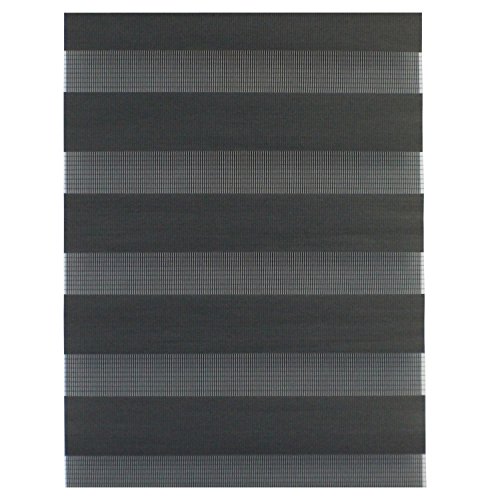 TOP MULTI 21114W1718-0038 Doppelrollo Jalousie Fenstergardine, 0,90 x 1,5 m, schwarz