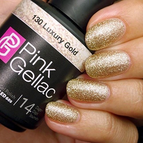 Pink gellac Farbe 130 Luxus Gold 15 ml UV/LED Gel Nagellack