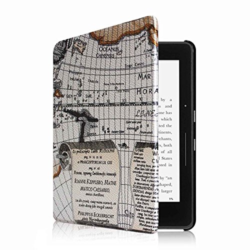 Kindle Voyage Hülle Case – Fintie Ultra Slim Lightweight Schutzhülle Tasche Cover mit Auto Schlaf / Wach Funktion Standfunktion nur geeignet für Kindle Voyage, Landkarte Design - 5