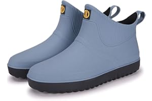AONEGOLD Męskie gumowe buty przeciwdeszczowe wsuwane wodoodporne rurki na niskim obcasie PVC bardzo lekkie kalosze outdoorowe ogrodowe buty robocze