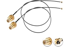 Vecys 2PCS U.F.L1 a SMA Hembra Cable Coaxial de Baja Pérdida 12" /30CM U.F.L1 1.13mm Mini-Coaxial Pigtail Cable para Routers Inalámbricos Mini PCIE Tarjetas de Red PCI Wi-Fi WAN Repetidor