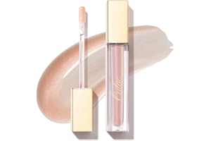 Oulac Brillo Labios Purpurina - Barra de Labios Líquida con Purpurina, Brillo de Labios Hidratante Transparente para Labios Secos | Enriquecido con Aceite Esencial Rosa, 4,5ml, Blanco Crema (C01)