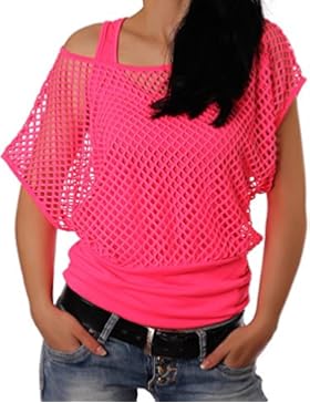 Damen Netzoberteil Sommertop Partytop in versch. Farben, 2 Größen