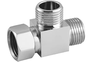 RDNKVB Vanne de Dérivation à 3 Voies Pour Douche G 1/2" Douchette à douche Bras de Douche en Forme T Remplacement de Vanne d'Adaptateur Douche Adaptateur Inverseur pour la Salle de Bain et la Cuisine