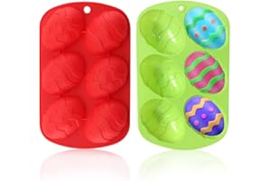 LGZIN 2 Pezzi Stampo per Uova di Pasqua, Stampi in Silicone per Uova di Pasqua, Stampo 3D per Uova di Pasqua, forma di uovo di Pasqua, per Torta Fai-da-te, Caramelle, Gelatina, Cioccolato