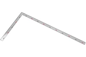 DIYARTS Acier Inoxydable Outil de Mise en Page d'Ingénieur Machiniste Règle 90 Degrés en Forme de Double Outil de Place Métrique Côté Angle pour Dessin Graphique